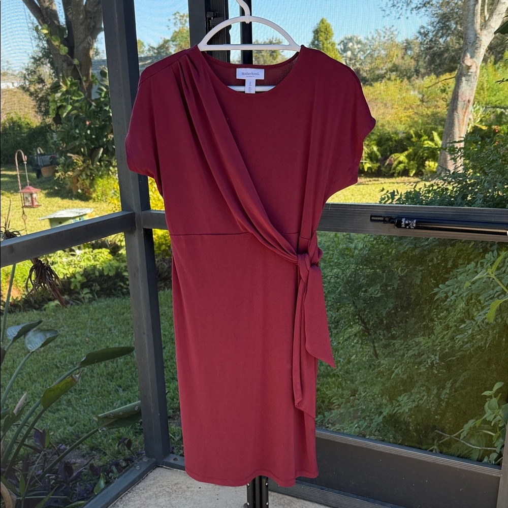 Motherhood Rich Burgundy Midi Dress